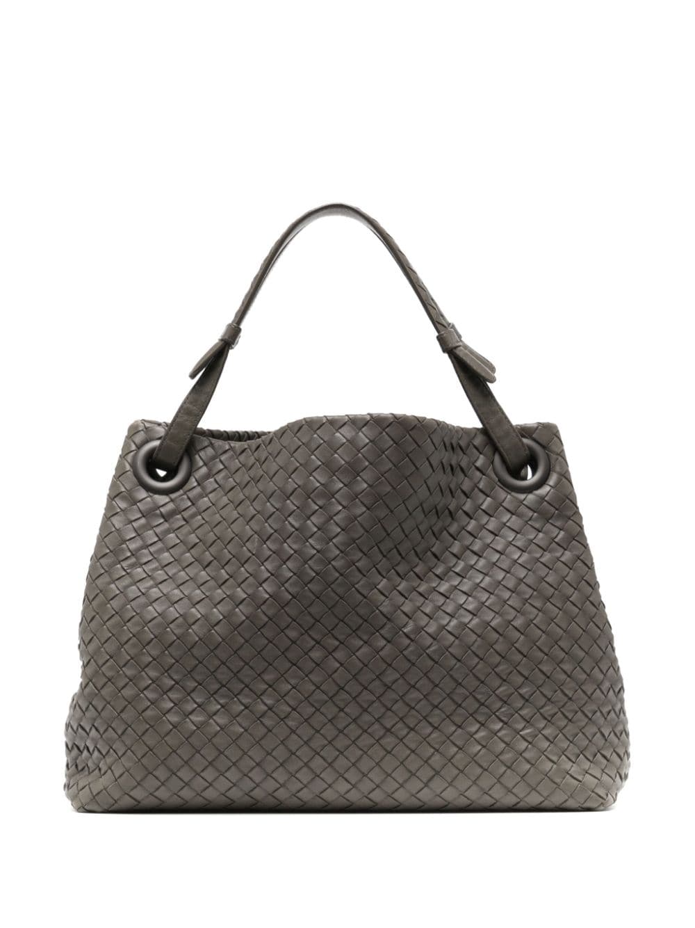 Pre-owned Bottega Veneta Intrecciato Leather Tote Bag In Grey