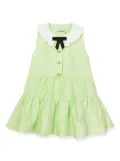 Self-Portrait Kids textured lace-collar dress - Green