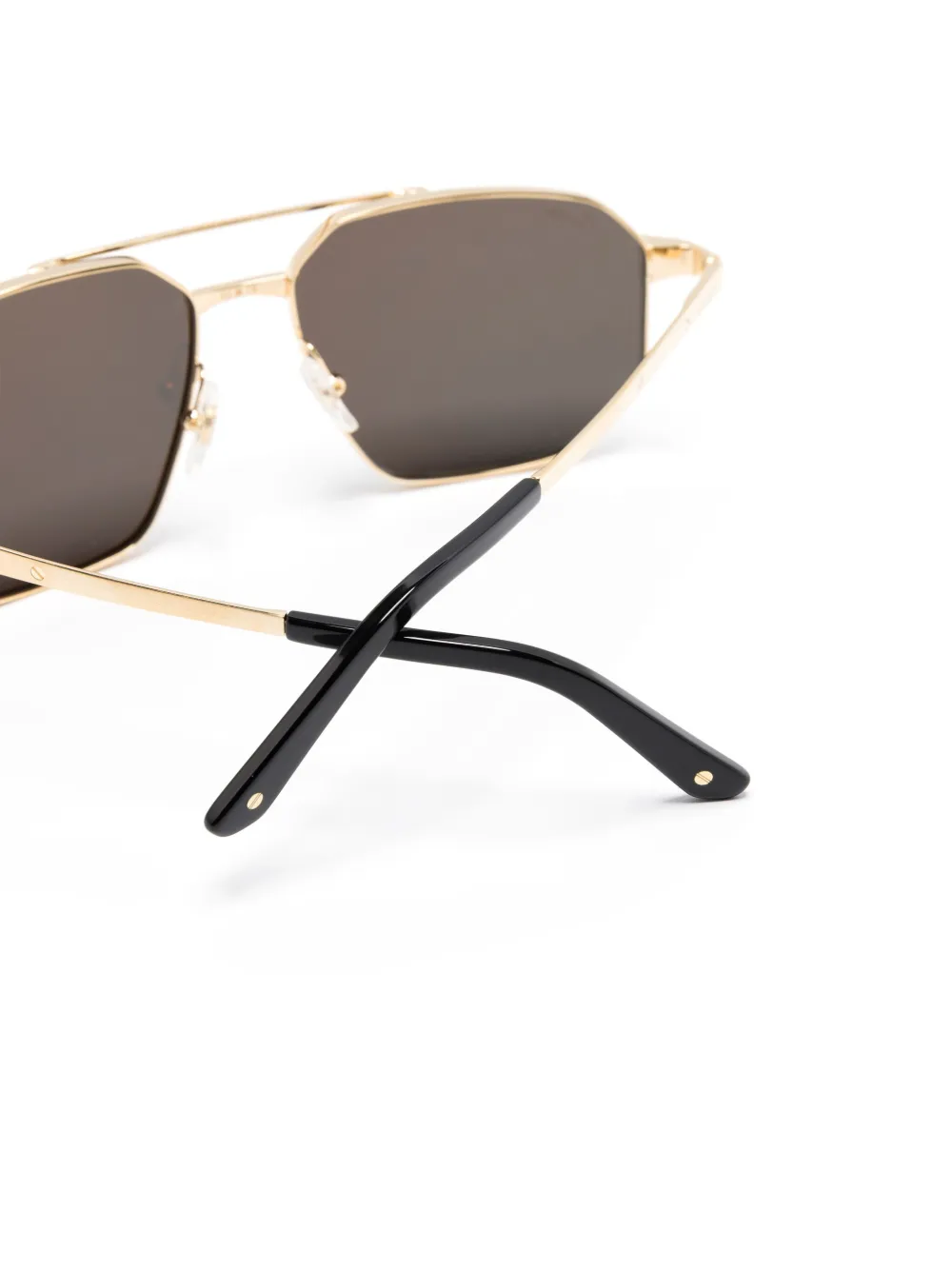 Shop Cartier Pilot-frame Sunglasses In 金色