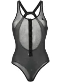 ANDREĀDAMO fine-ribbed open-back bodysuit - Black