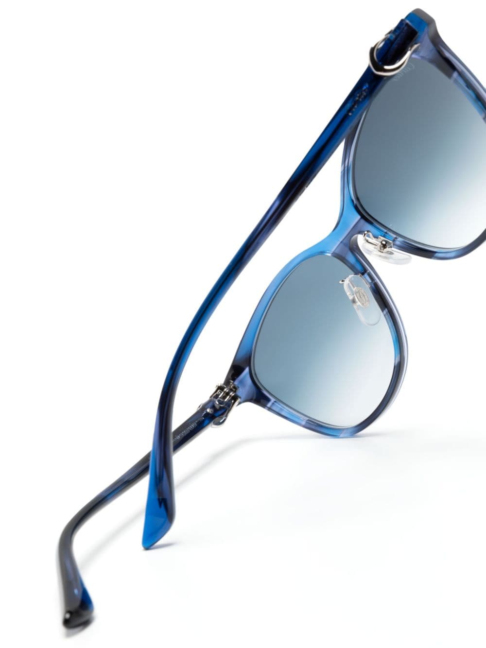 Shop Cartier C Décor Round-frame Sunglasses In Blue