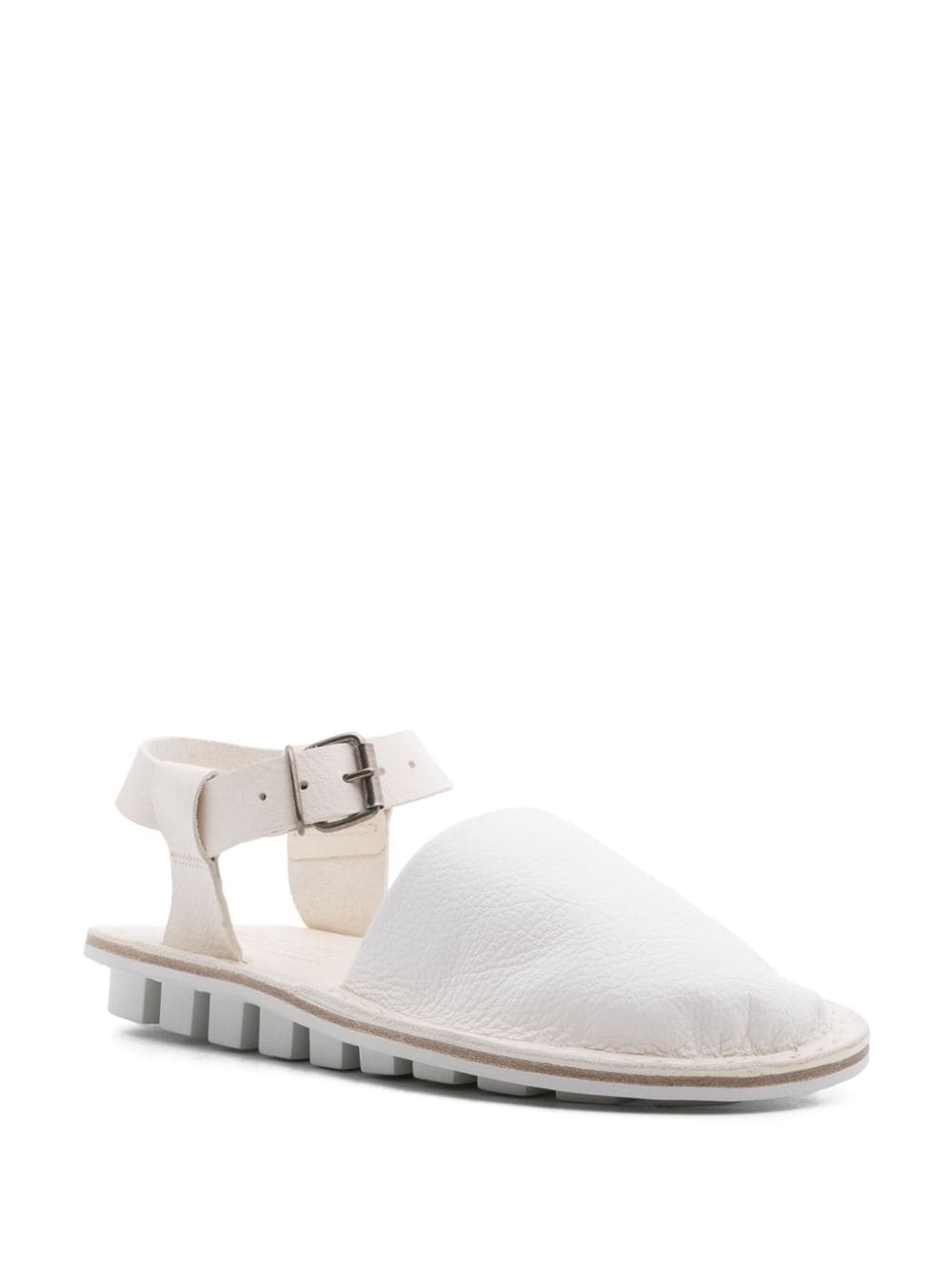 Shop Trippen Buckle-fastening Leather Sandals In White