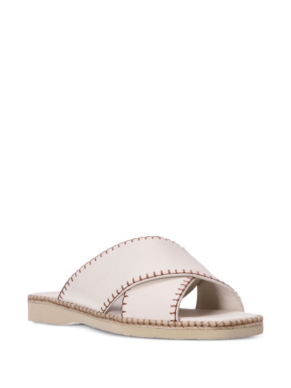 Shop Hogan Crossover-strap Leather Sandals In White