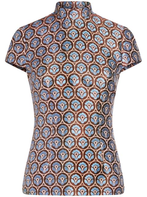 ETRO floral-jacquard short-sleeve top Women