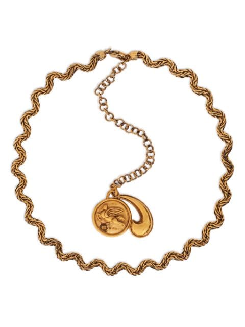 ETRO logo-charm chain necklace