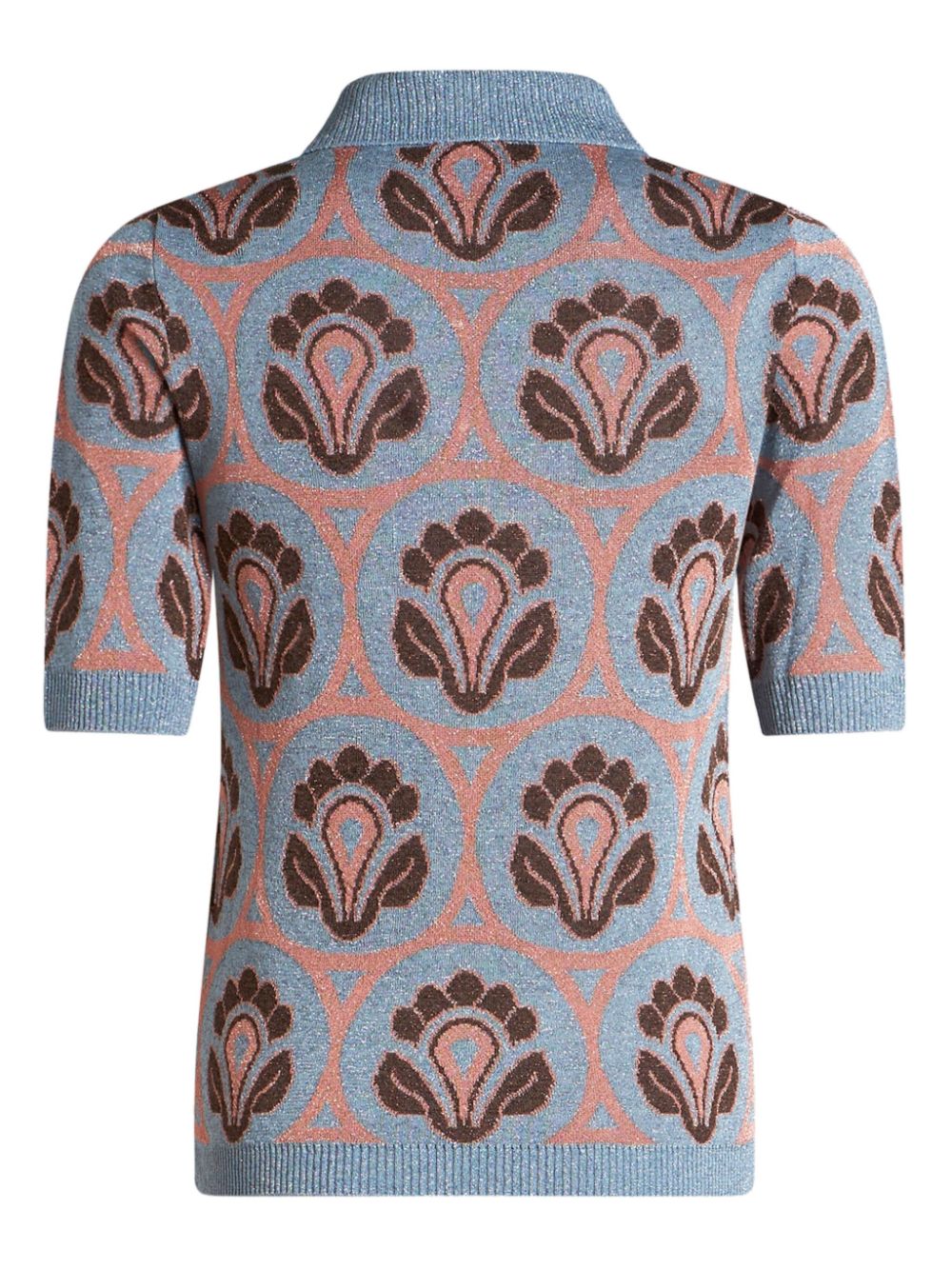 ETRO floral-jacquard knitted polo top Women