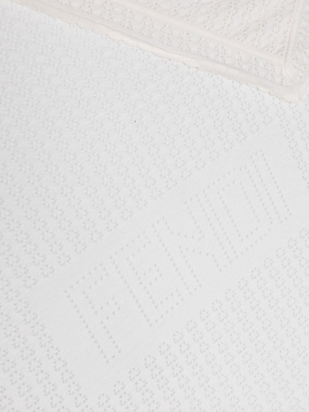 Shop Fendi Pointelle-knit Scallop Blanket In White