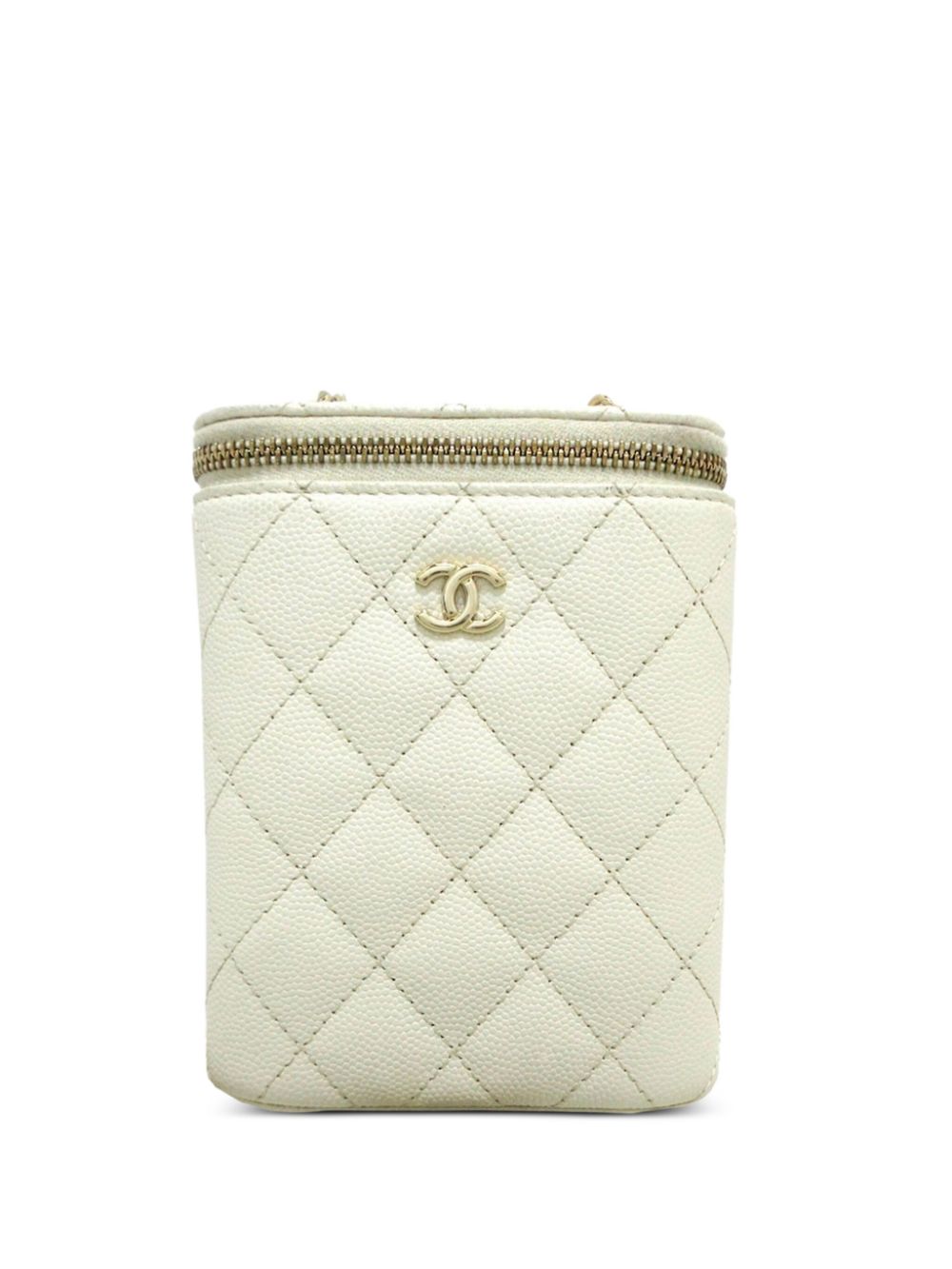 Pre-owned Chanel 2021 Small Vertical Vanity Clutch In White