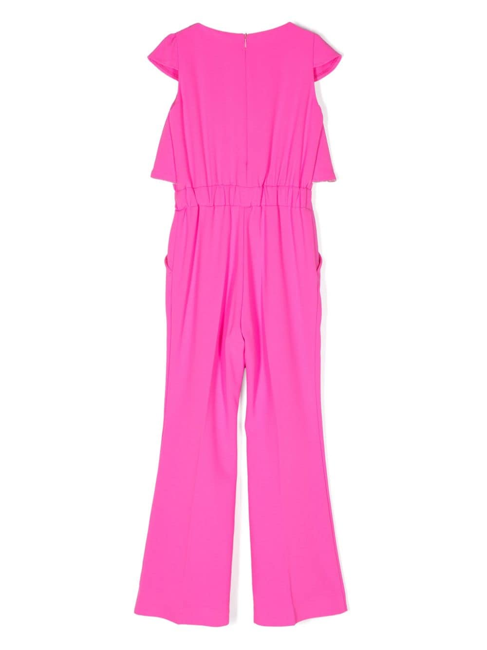Shop Miss Blumarine Rhinestone-trim Cady Jumpsuit In Pink