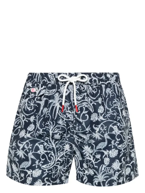 Kiton graphic-print swim shorts