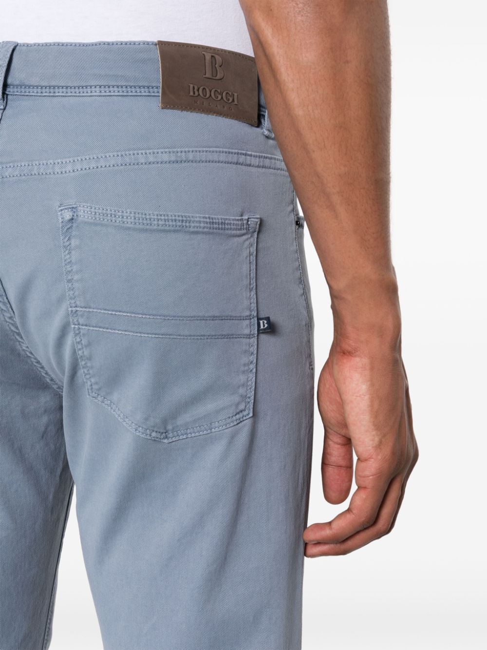 Shop Boggi Milano Mid-rise Straight-leg Jeans In Blue