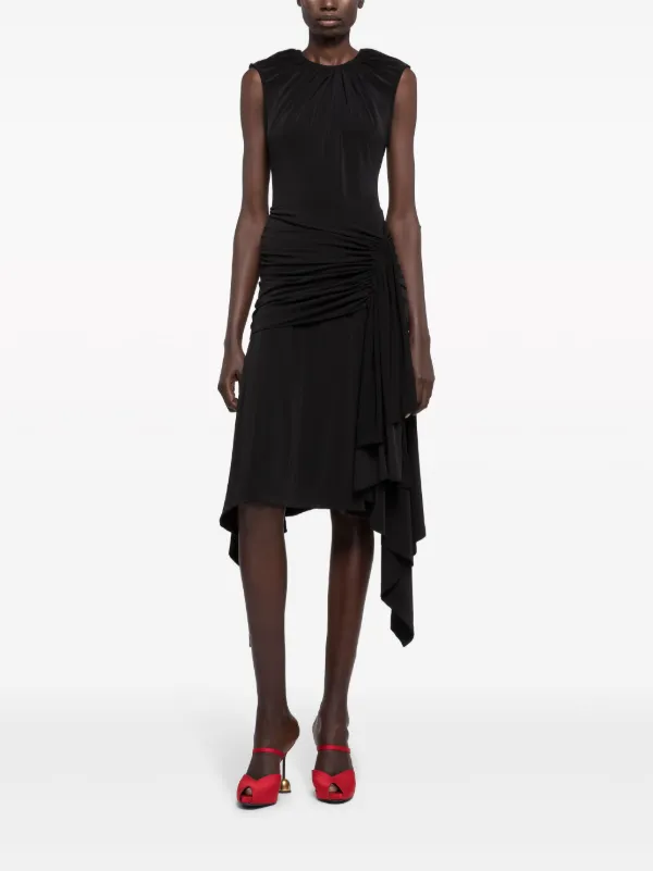 AZ FACTORY Helleborus Draped Midi Dress | Black | FARFETCH