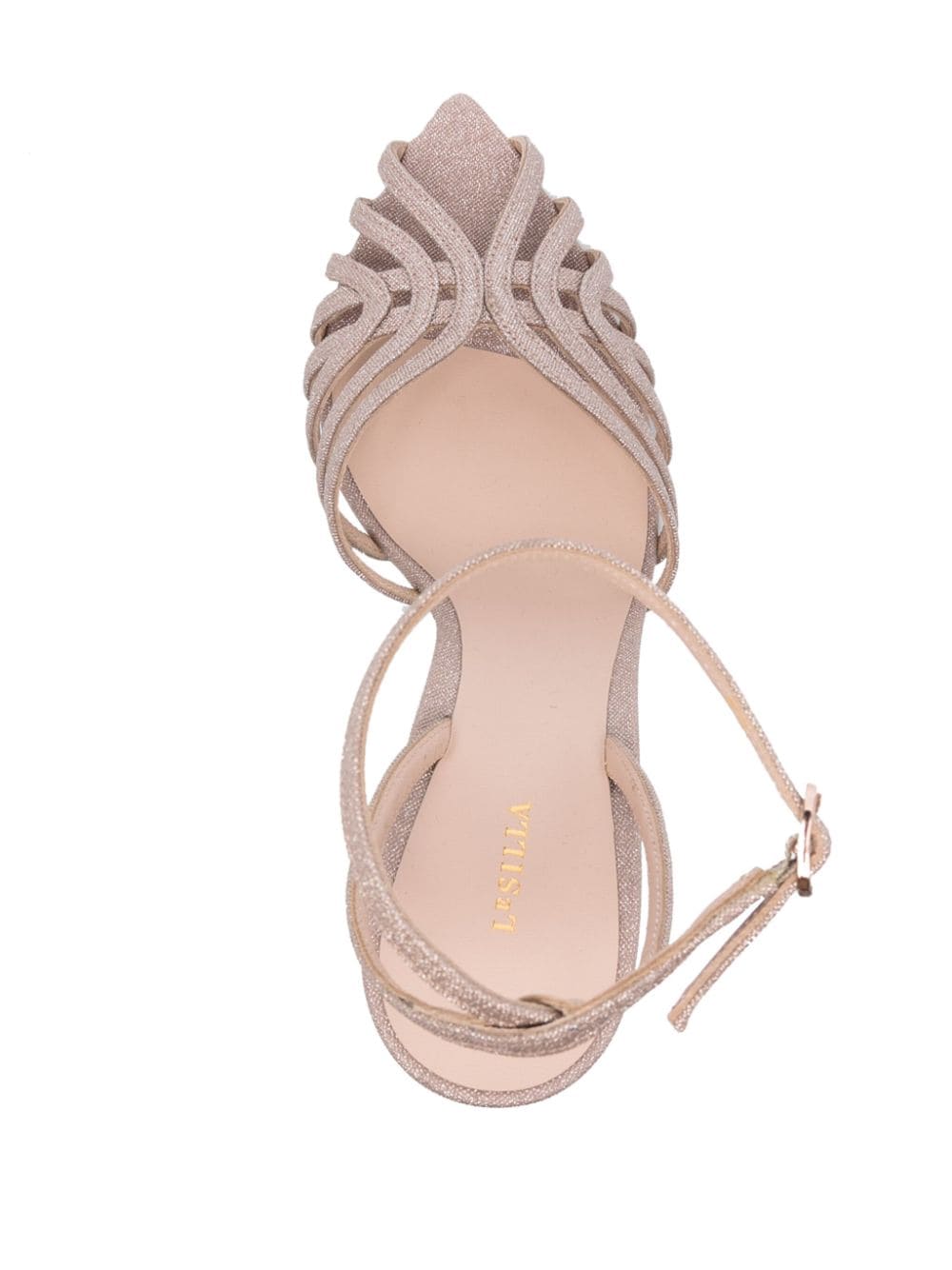 Shop Le Silla Embrace 110mm Leather Sandals In Neutrals