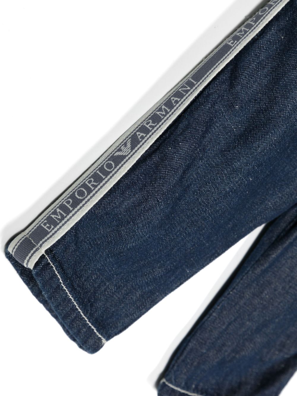 Shop Emporio Armani Logo-tape Straight Jeans In Blue