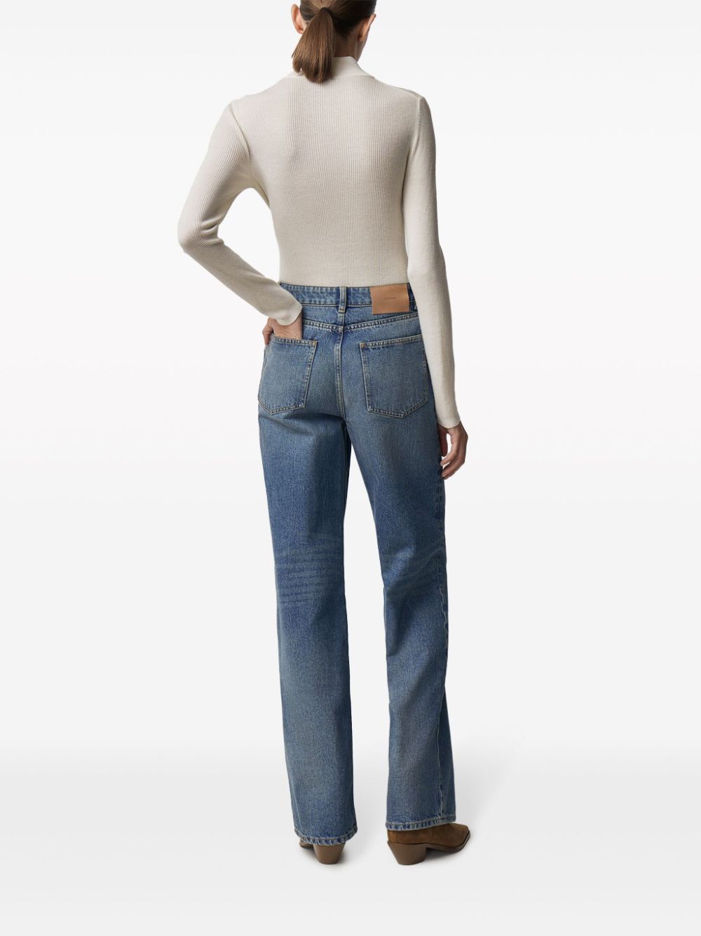 12 STOREEZ Jeans met wijde pijpen van biologisch katoen Blauw