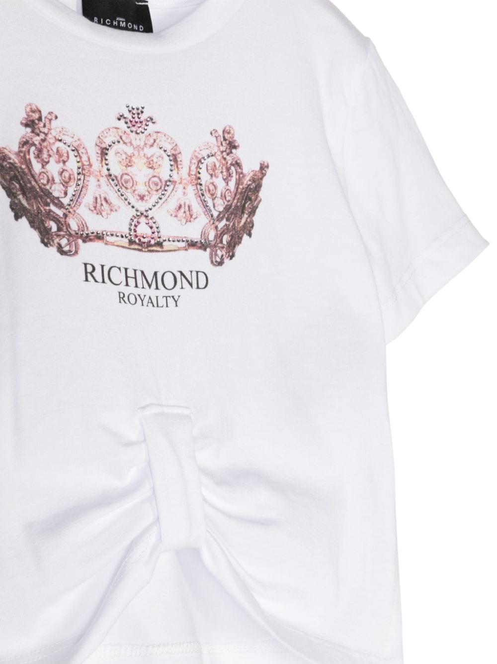 Shop John Richmond Junior Crown-print Jersey T-shirt In White