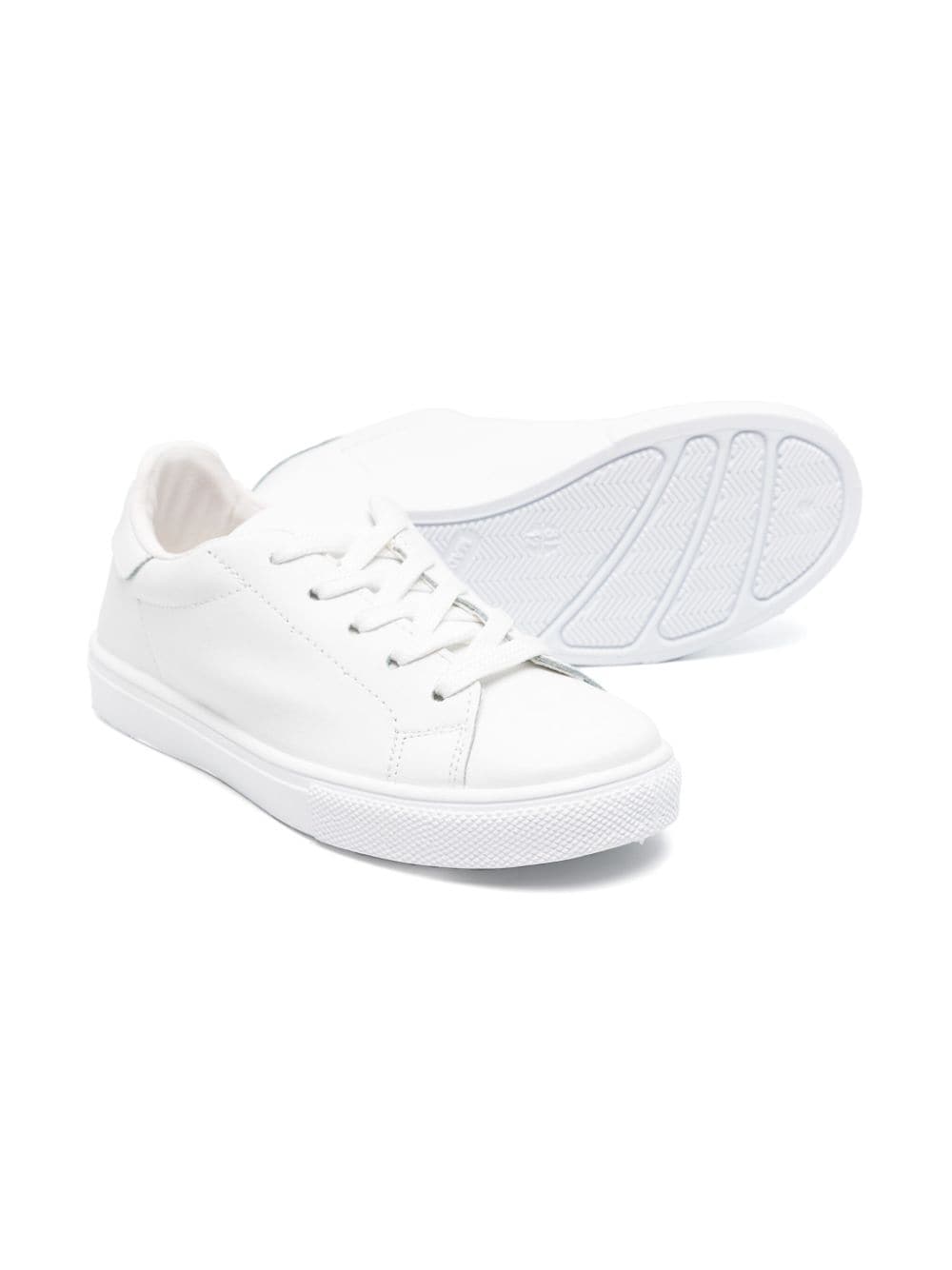 Shop Paolo Pecora Lace-up Faux-leather Sneakers In White