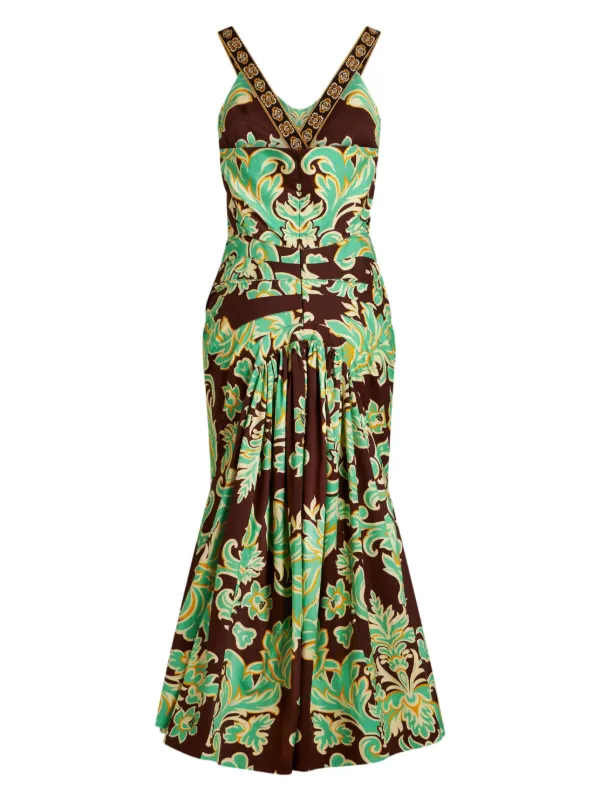ETRO paisley-print Sleeveless Midi Dress | Brown | FARFETCH JO
