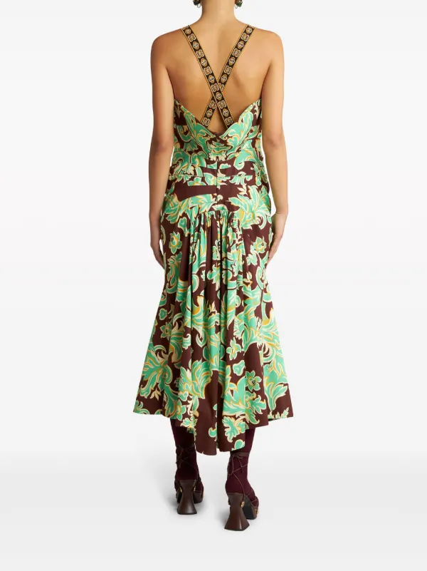 関税込【ETRO】Paisley midi dress Etro Paisley cotton midi dress Etro