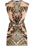 ETRO floral-print sleeveless tulle top - Pink