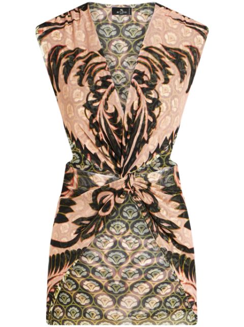 ETRO floral-print sleeveless tulle top