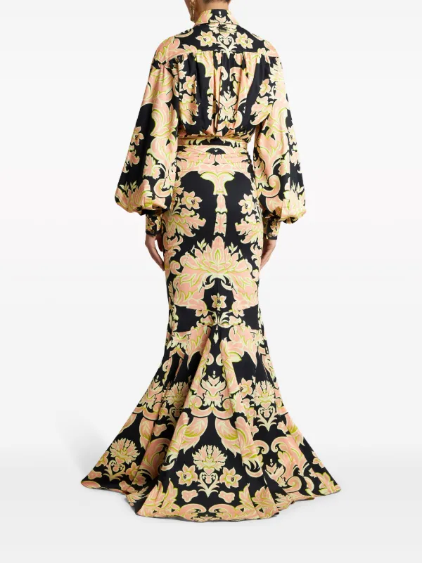 【華やかなアイテム】ETRO ペイズリープリントドレス ETRO ペイズリー イブニングドレス | ブラック | FARFETCH JP