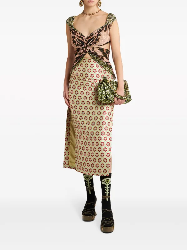ETRO ブークレ ペンシルスカート グリーン ETRO フローラル ペンシルスカート | グリーン | FARFETCH JP