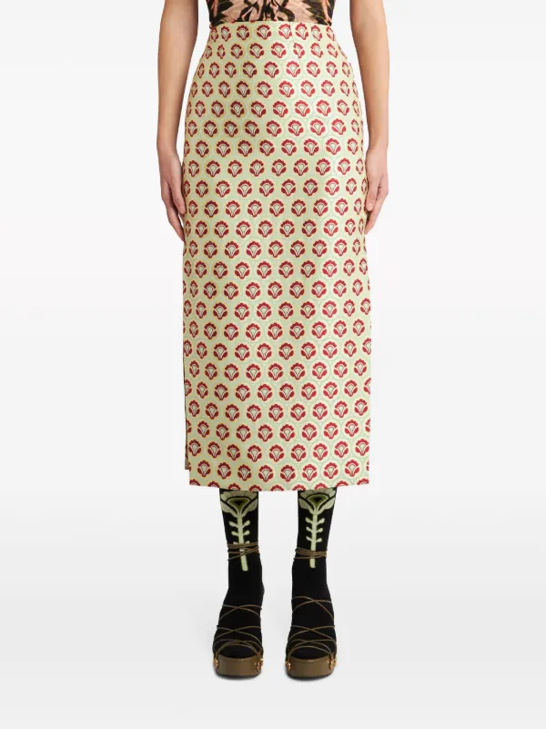 ETRO ブークレ ペンシルスカート グリーン ETRO フローラル ペンシルスカート | グリーン | FARFETCH JP