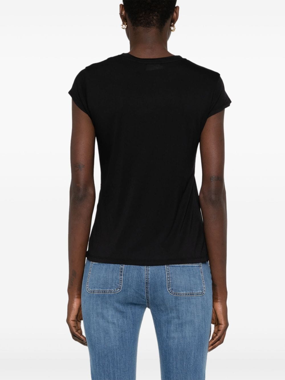 Shop Elisabetta Franchi Chain-embellished T-shirt In Black
