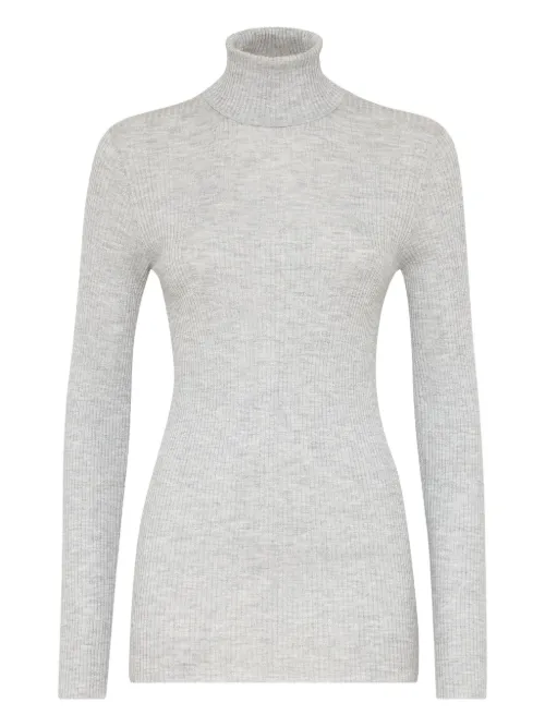 Pull en maille nervurée à col roulé - Brunello Cucinelli - Modalova