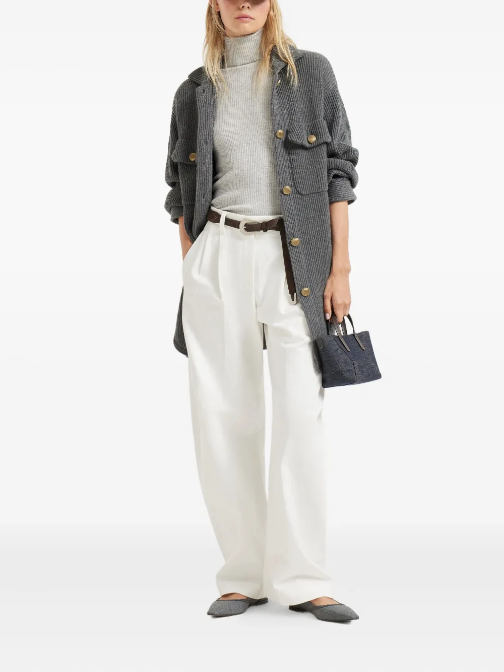 Brunello Cucinelli ribbed-knit roll-neck jumper | Knitted Sweaters | Image 2