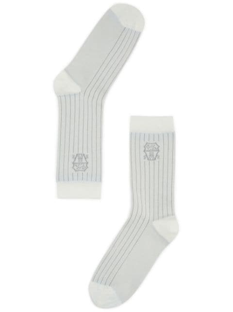 Brunello Cucinelli intarsia-knit logo socks