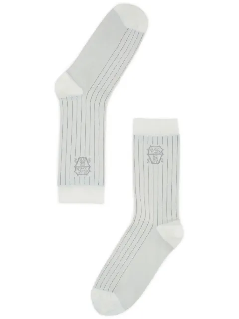 Brunello Cucinelli chaussettes à logo en intarsia