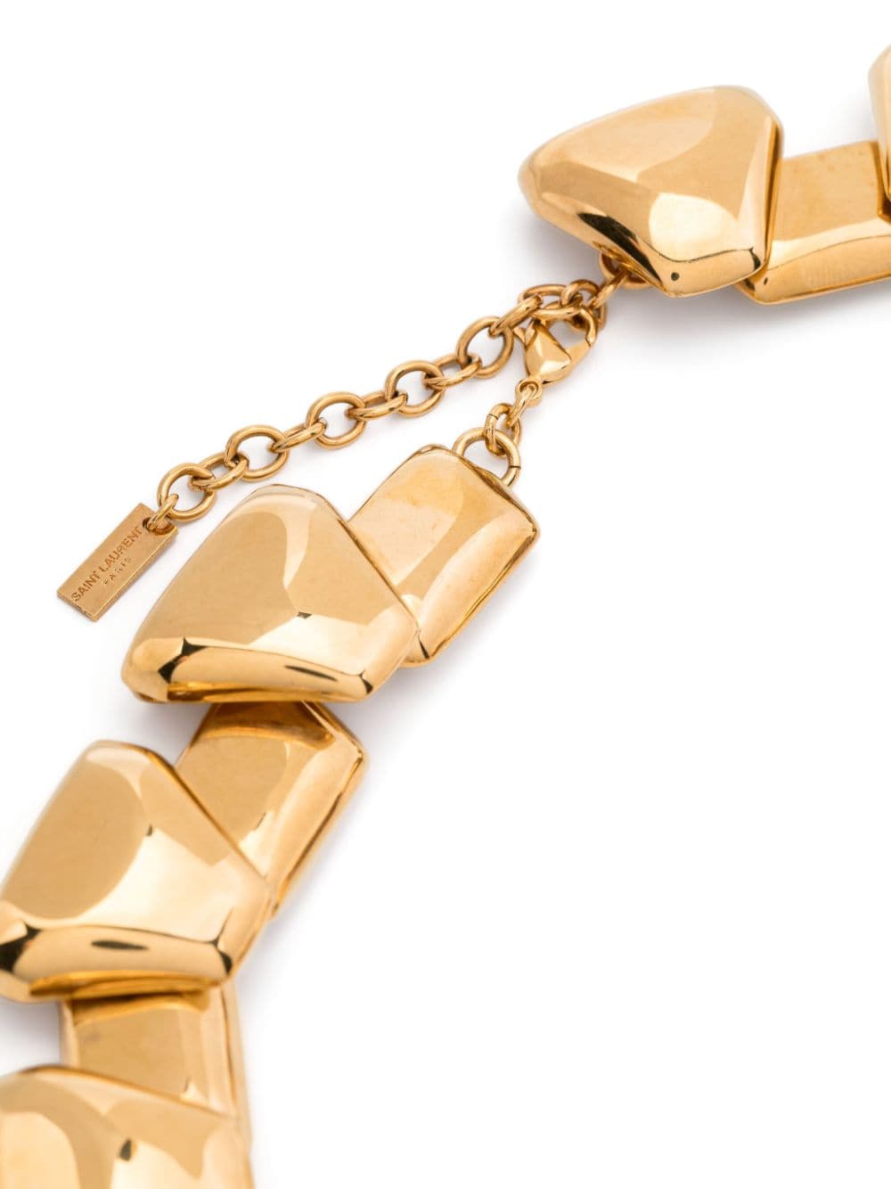 Pre-owned Saint Laurent Polished Choker Necklace In Gold