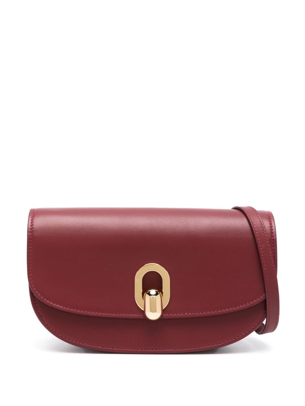 Savette Tondo Crescent leren crossbodytas Rood