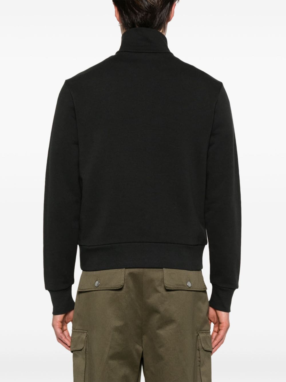 Moncler Sweater met logo-applicatie en halve rits Zwart