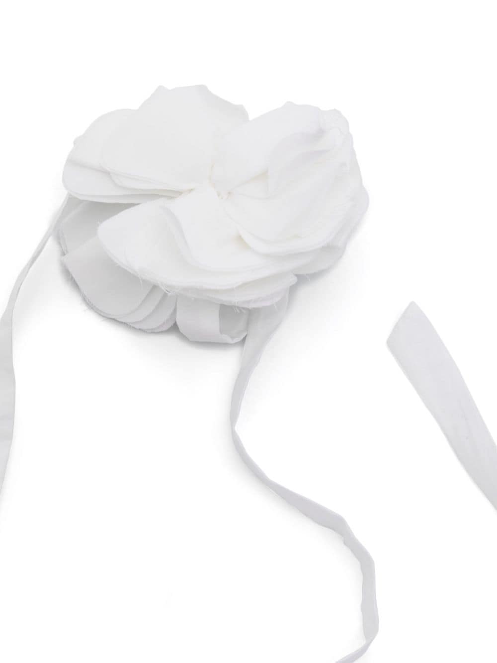 Shop Douuod Floral-appliqué Cotton Neck Tie In White