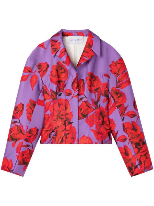 Veste courte à imprimé Hibiscus - AZ FACTORY - Modalova