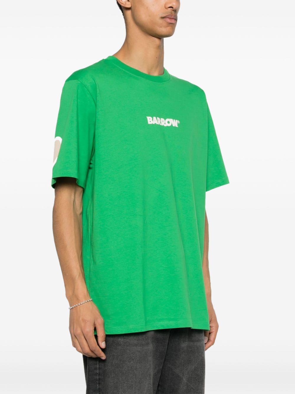 BARROW Katoenen T-shirt met logoprint Groen