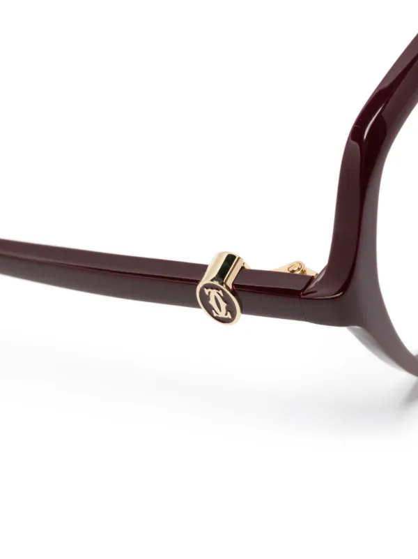 Cartier Eyewear Double C Decor square frame Glasses Red FARFETCH PH