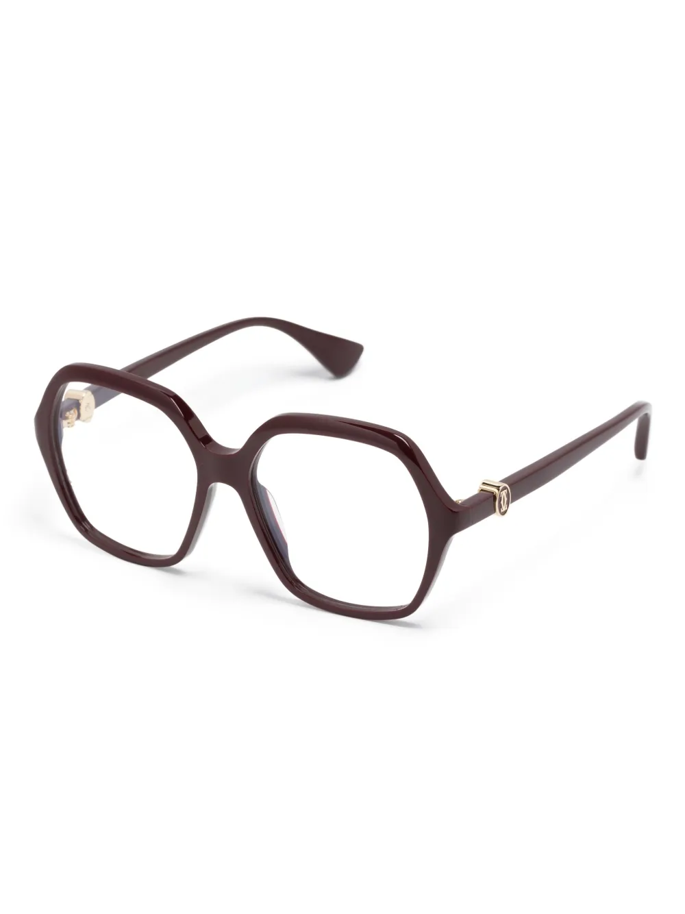 Cartier Eyewear Double C Décor bril met vierkant montuur - Rood
