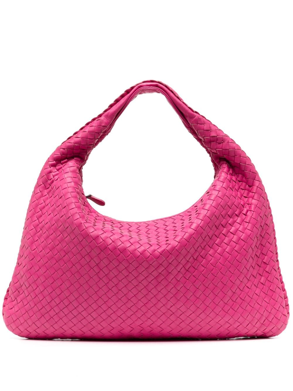 Pre-owned Bottega Veneta Intrecciato Zipped Handbag In Pink