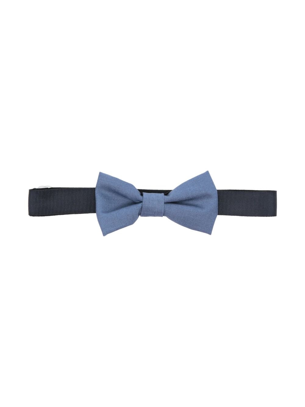 Paolo Pecora Kids' Interlock-twill Bow Tie In Blue