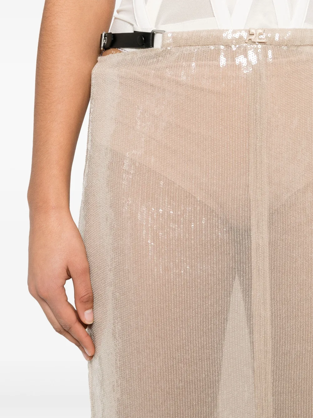 Courrèges Glitter rok Beige