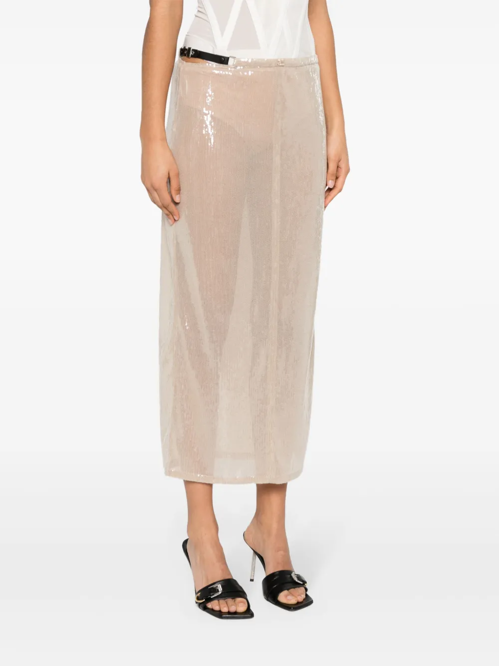 Courrèges Glitter rok Beige