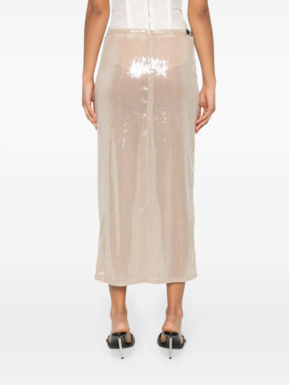 Courrèges Glitter rok Beige