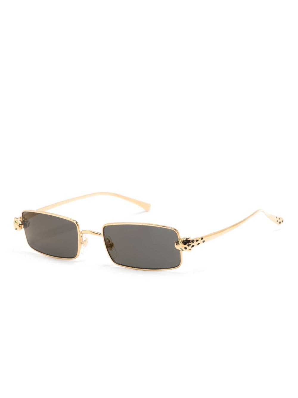 Shop Cartier Panthère Square-frame Sunglasses In Gold