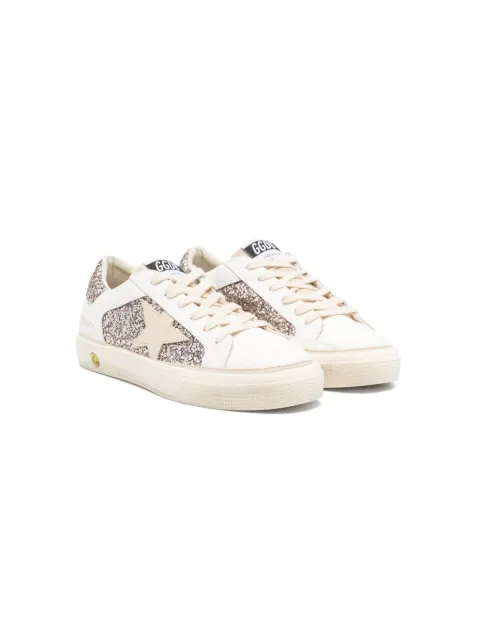 Golden Goose Kids May glitter-embellished sneakers