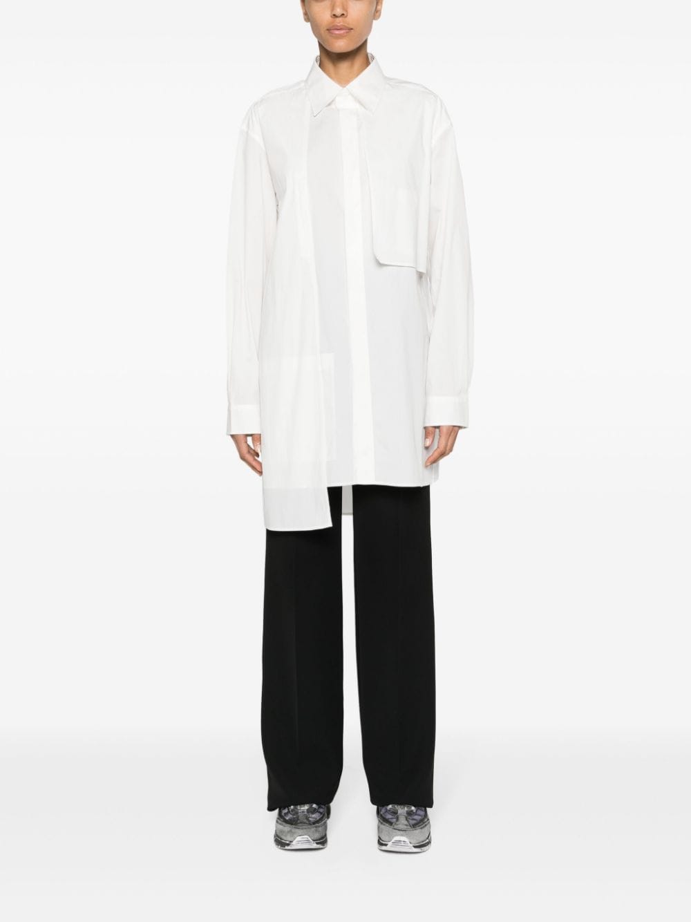 Shop Y-3 Layered Poplin Shirt In White
