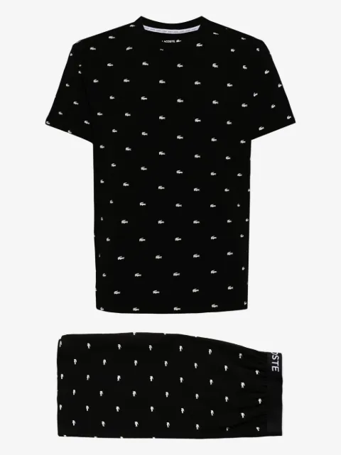 Lacoste logo-embroidered cotton pyjama set